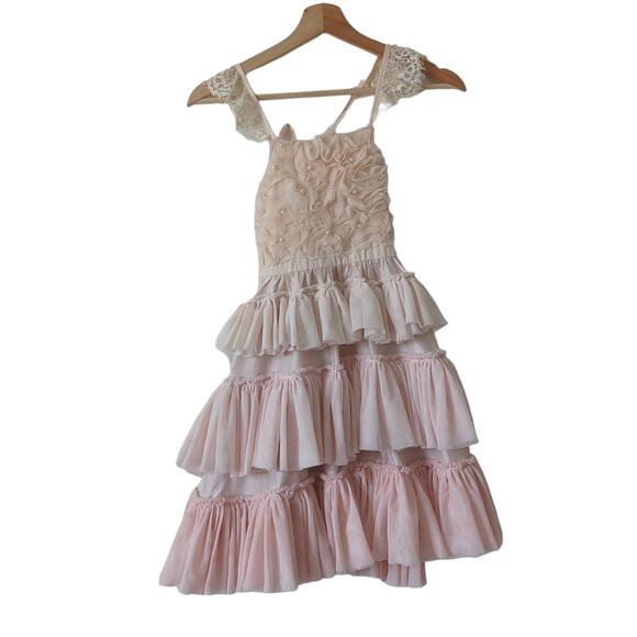 Dollcake Girls Dress Love Potion Ruffle Lace Party Tiered Pink White Size 6 RARE - Picture 7 of 10